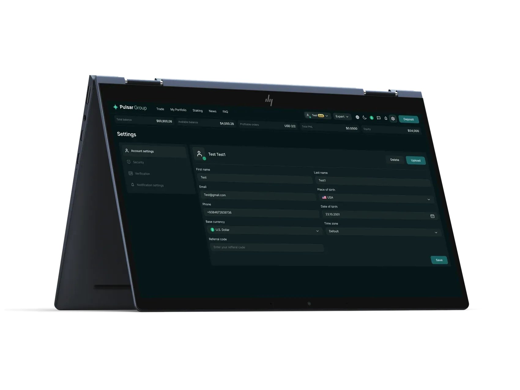 A phone and a laptop running the same account, the terminal open on the laptop